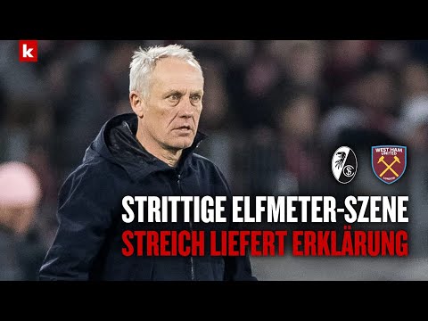 "Dann kann es keinen Elfmeter geben": Streich erklärt "Kein-Foul"-Szene | SC Freiburg - West Ham 1:0