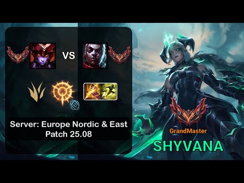 Shyvana Jungle vs Ekko - EUNE GrandMaster - Patch 25.08
