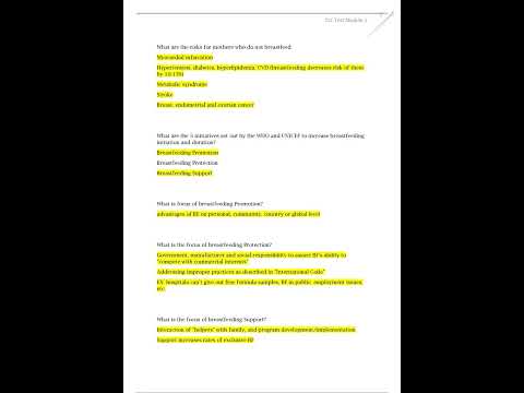 Complete; CLC Test Module 1 2 Certified Lactation Counselor Test Module 1 2 Questions With Correct A