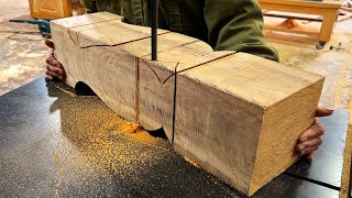 Ingenious Woodworking Techniques & Skills Work with Giant Jigsaw // Amazing Design Beautiful Table