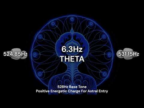 [ASTRAL VIBRATION] 6.3Hz Theta Binaural - 528Hz Solfeggio [PURE TONE]
