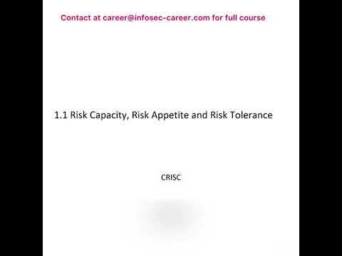 CRISC 1 3 Elements of Risk