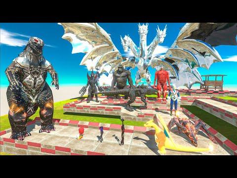 Mecha Godzilla Tribute Epic Death Run VS Ghidorah White x King Kong + Gigan Final War - ARBS