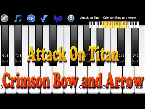 Crimson Bow and Arrow (Attack On Titan theme) - Linked Horizon piano tutorial