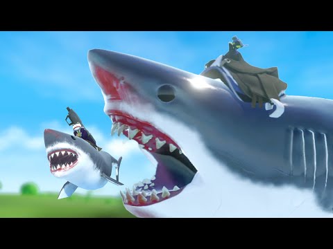 Joke Frog Riding a Shark vs Bat Frog Riding a Megalodon - Amazing Frog 209