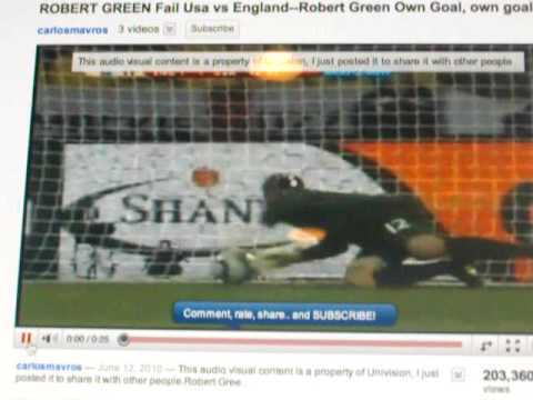 FIFA World Cup USA vs England Robert Green own goal