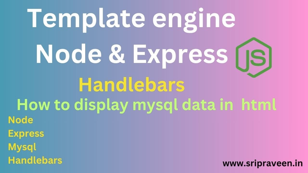 Handlebar Template Engine in Node & Express & mysql. #nodejs #expressjs #handlebar #mysql