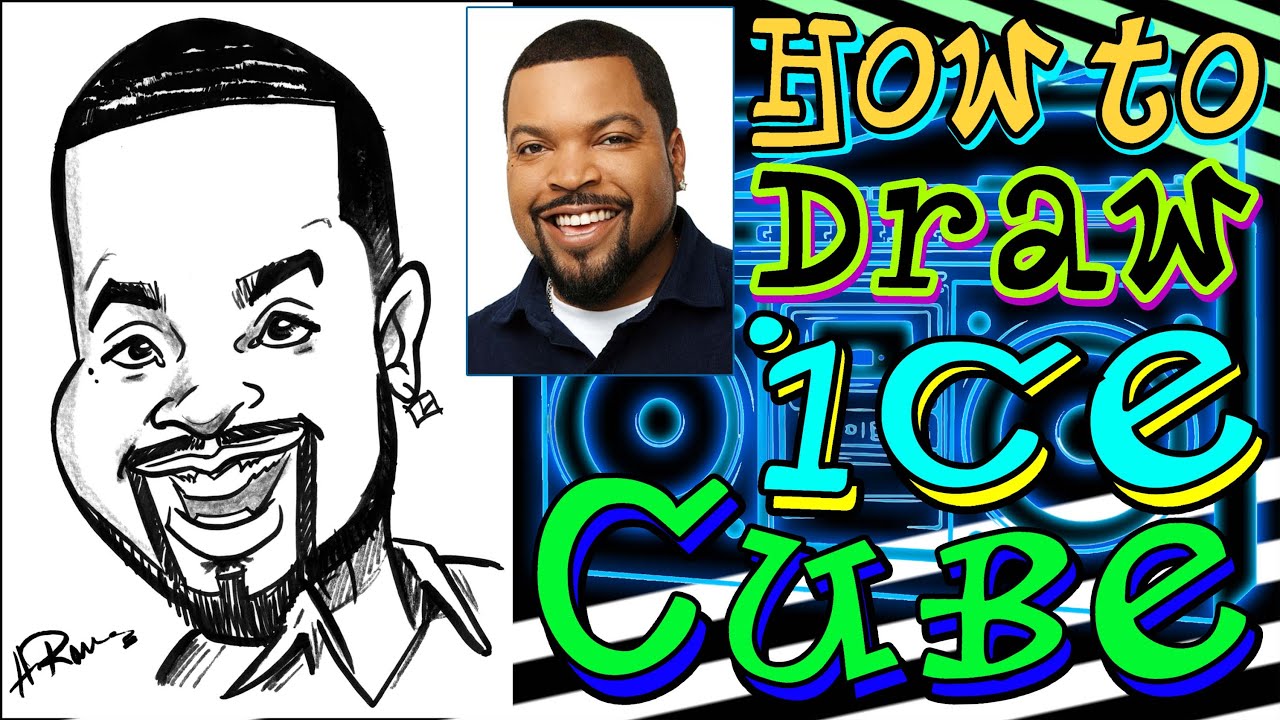 quick caricature tutorial of ice cube by rowser world