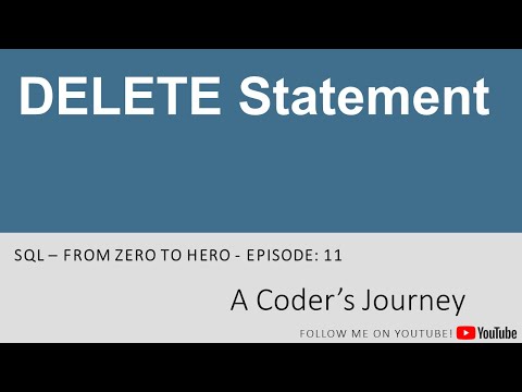 Sql Tutorial 11 Delete Statement