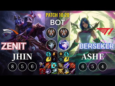 HLE Zenit Jhin vs T1 Berseker Ashe Bot - KR Patch 10.20