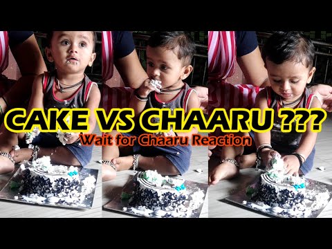 BABY CHAARU EATING CAKE || CHAARU DESHMUKH || BABY EATING CAKE MOMENT || CAKE VS CHAARU