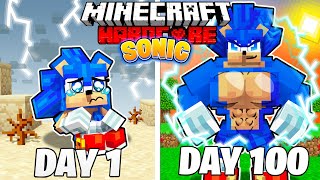 I Survived 100 Days as SONIC in HARDCORE Minecraft!