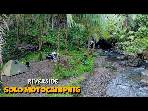 SOLO ADVENTURE AND RIVERSIDE MOTOCAMPING, CLEAN & COLD WATER, SILENT VLOG 