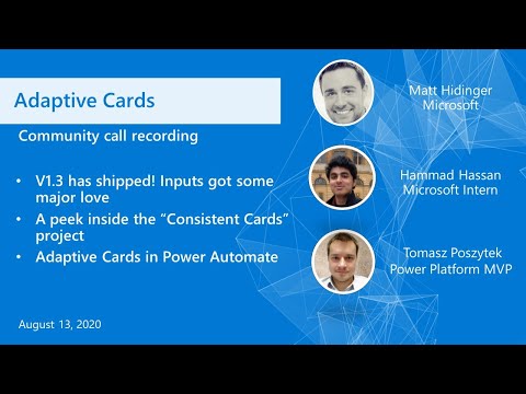 Adaptive Cards community call August 2020