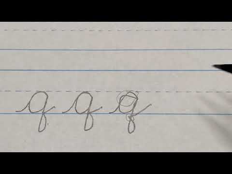 Lowercase "q" in cursive