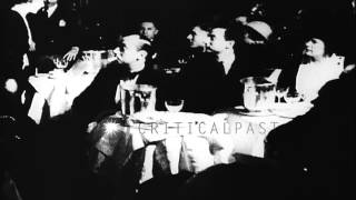 Models display transparent gowns made of cellophane at a show in Paris, France HD Stock Footage