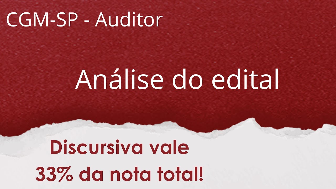 CGM SP - Edital publicado!! - CONCURSO IMPERDÍVEL PARA A ÁREA DE CONTROLE! - Discursiva na Prática