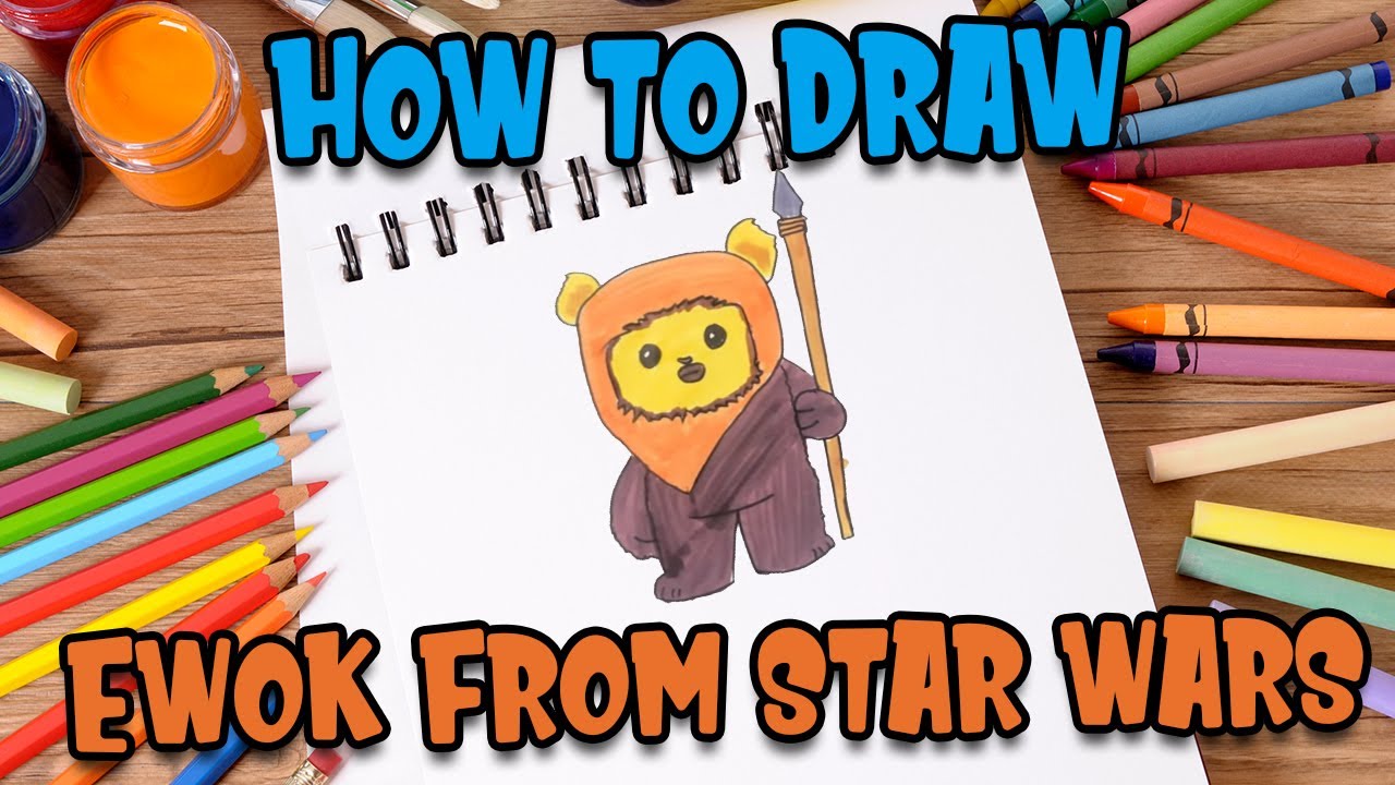 How to Draw easy Ewok step by step for Kids   #shorts