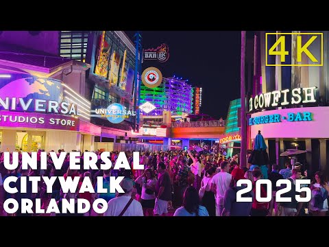 [4K] 🇺🇸Universal CityWalk Orlando 2025 Walking | Hard Rock Cafe, Chocolate Factory & Water Taxi Ride