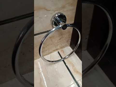 Silver stainless steel towel ring, for bathroom