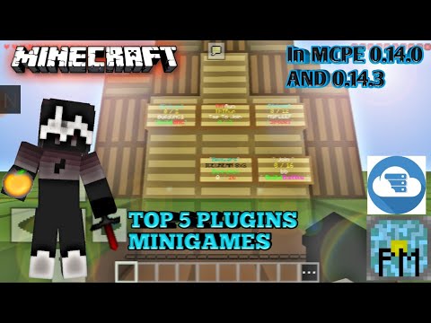 MINECRAFT McPe 0.14.0 | 0.14.3 TOP 5 PLUGINS MINIGAMES IN SERVER PRO AND POCKETMINE IN 0.14.0|0.14.3