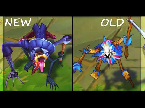 All Fiddlesticks Skins Rework NEW vs OLD Texture Comparison (League of Legends)