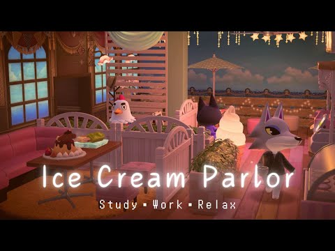 🎧 Ice Cream Parlor ambience • Jazz & Bossa Nova music + Ocean waves sound