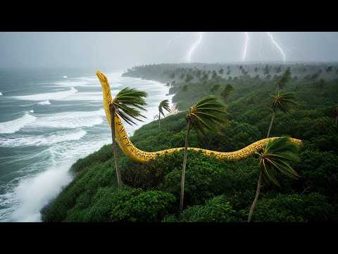Part 34 - A Girl Alone Surviving In The Forest | The Storm at Sea and the Giant Golden Python