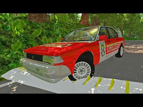 BeamNG Drive Spike Strip Race Car Crashes #7