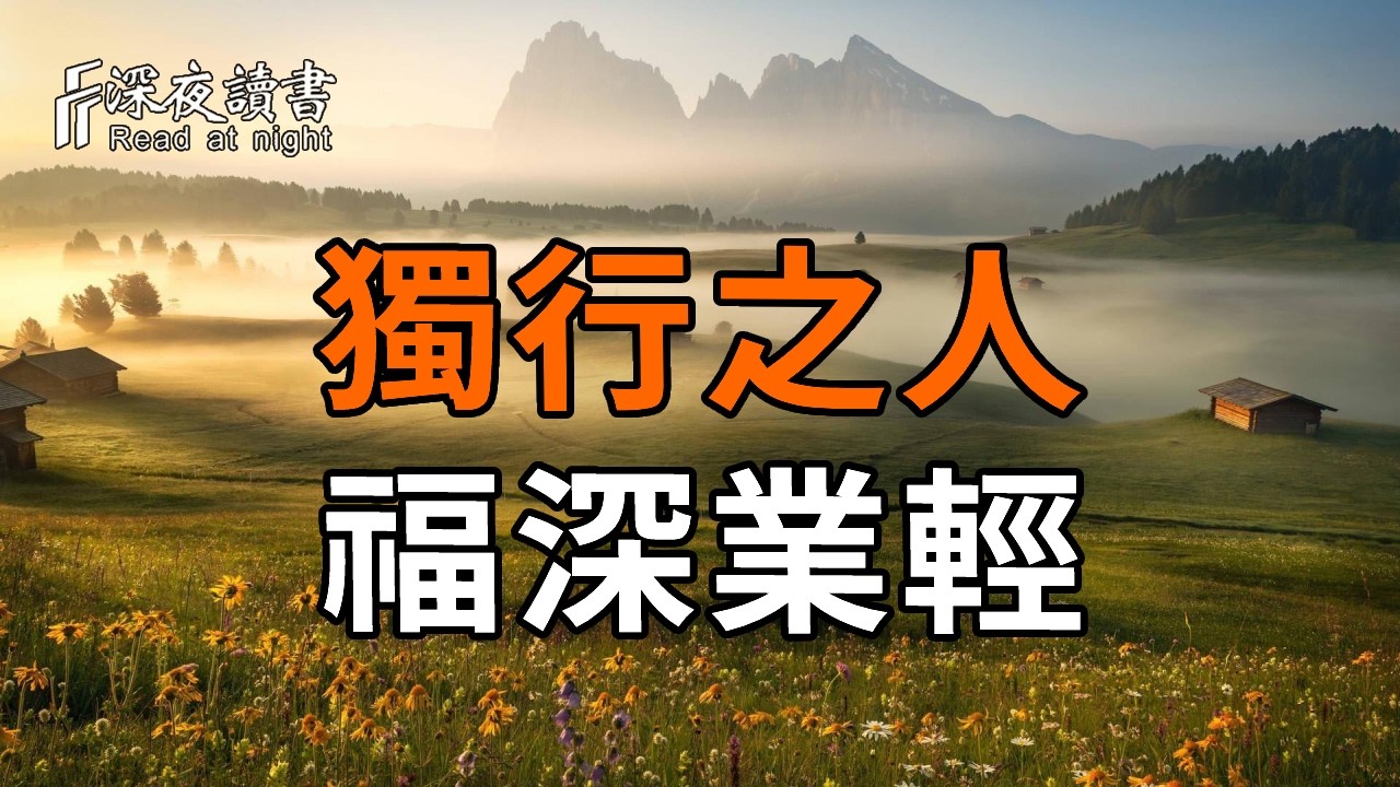 獨來獨往之人，背負何等因果業力？佛經真相驚人，看完徹底醒悟！【深夜讀書】#人生感悟 #正能量 #情感