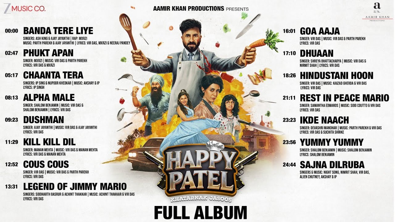 Happy Patel: Khatarnak Jasoos - Full Album | Vir Das, Mithila Palkar, Aamir Khan