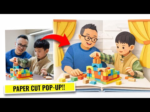 Create a Paper Cut Pop-Up Book Illustration with ChatGPT