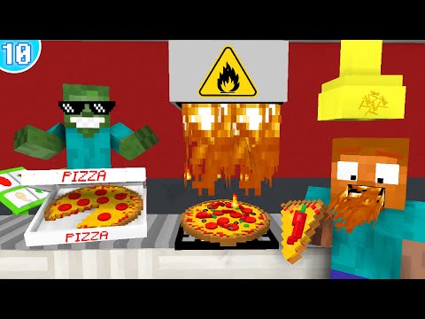 Kefe Games - Monster School: WORK AT PIZZA PLACE! - Minecraft Animation