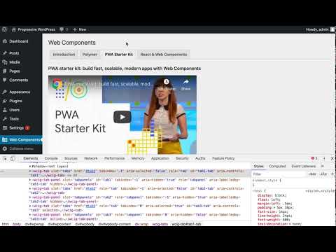 Web Components Tabs in WP Admin Demo