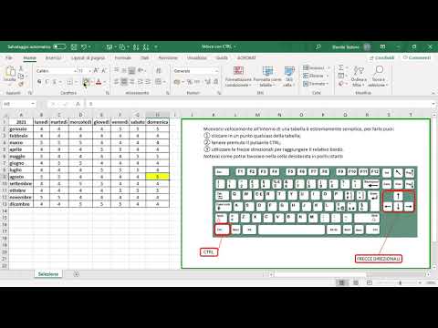 Come muoversi rapidamente in un foglio Excel