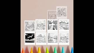 Summer Coloring Pages for Kids and Adults with Beach, Flowers, Camping Themes