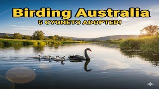 Birding Australia / Avistamiento de Aves / Black Swan Family.