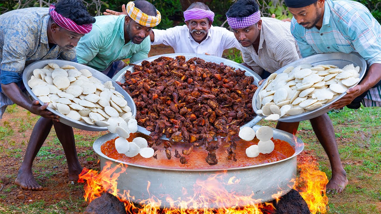 CHICKEN 65 IDLI | Fried Chicken Idli Recipe Cooking In Village | Idli Cooking with Chicken Recipe