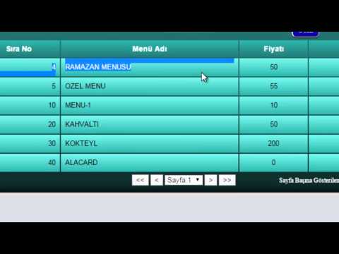 R-T-S Rezervasyon Takip Sistemi Menü Tanımlama