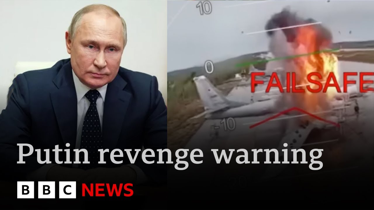 Putin will avenge destruction of Russian warplanes by Ukraine warns Donald Trump | BBC News