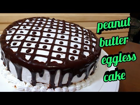 Eggless chocolate cake with peanut butter without oven / protein cake recipe in kadahi
