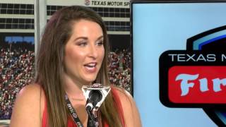 US Olympic Gold Medal Gymnast Carly Patterson on waving the green flag for the Firestone 600 at Texa