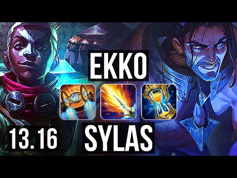 EKKO vs SYLAS (JNG) | 8/0/9, 4.0M mastery, 3600+ games, Legendary | KR Grandmaster | 13.16