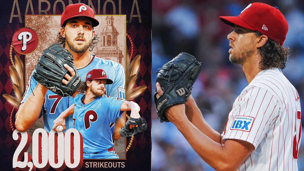 2,000 STRIKEOUTS! Aaron Nola becomes the 7th active pitcher to reach this milestone | MLB Highlights