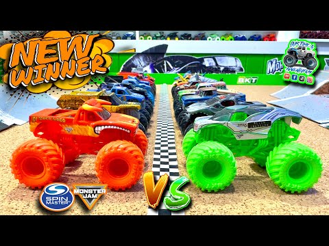 Toy Diecast Monster Truck Racing Tournament | Round #27 | Spin Master MONSTER JAM Series #25  🆚 #26