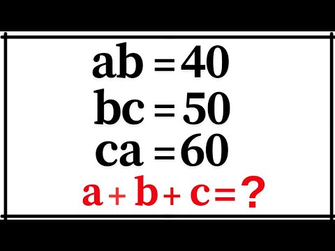 Math Olympiad Brain-Buster: ab=40, bc=50, ca=60 | Math Olympiad Level