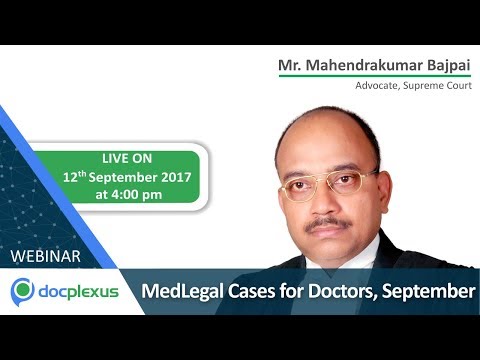 Webinar on MedLegal Cases For Doctors, September