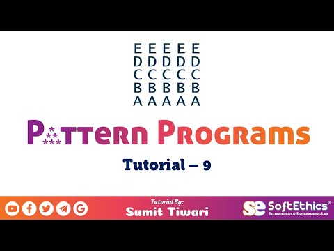 Pattern Programs Tutorial Part 9 Character Pattern Pattern 8