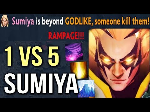 1vs5 SumiYa Invoker God Epic Combo Rampage 32 Kills Crazy Gameplay Dota 2