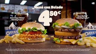 Burger King VUELVE EL MENÚ CON HELADO, ¡POR SOLO 4'50€! anuncio